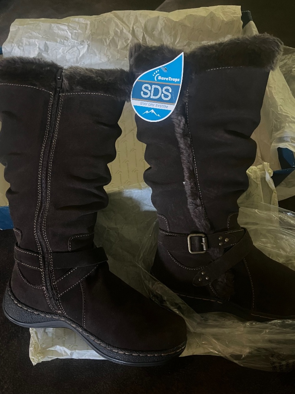BareTraps Emalyn Dark Brown Suede Boots Size 8M